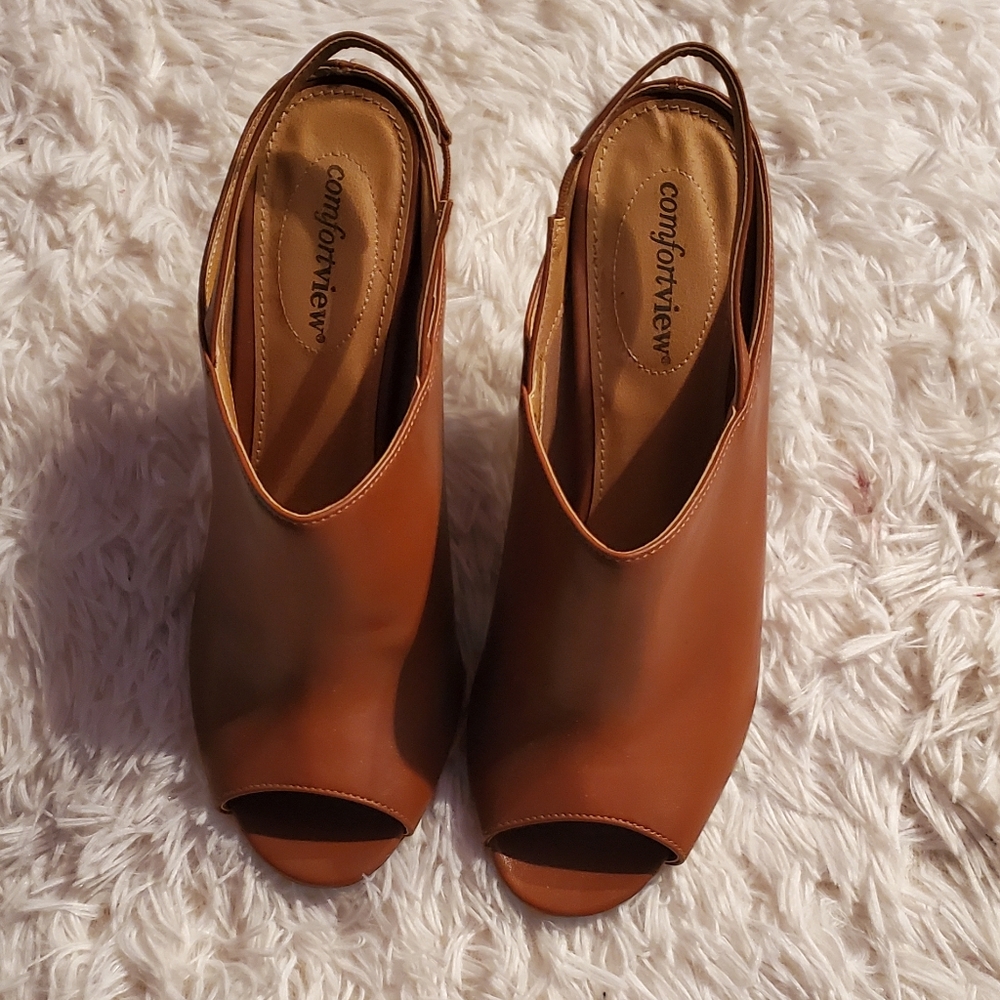 Brown slingback heels size 9 1/2 worn once
